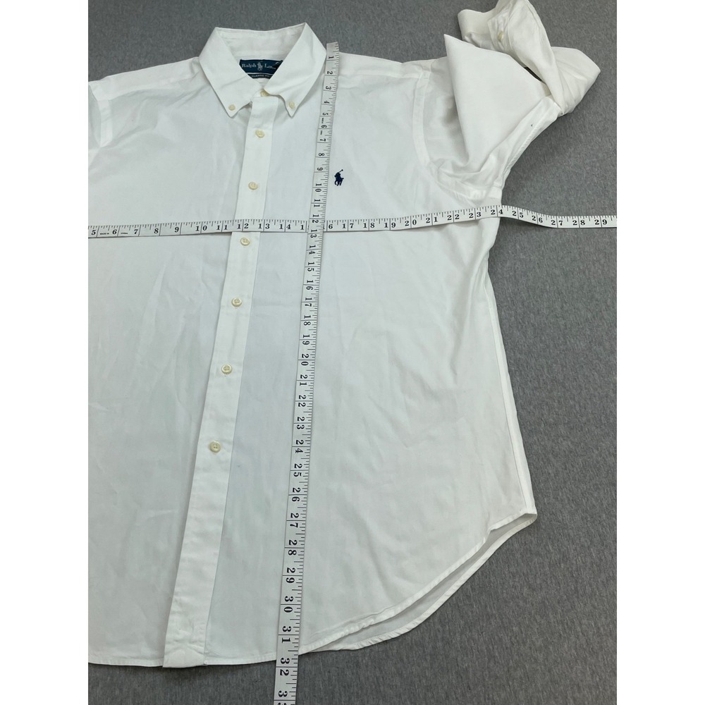 Ralph Lauren Shirt Mens Large White 100% Cotton Classic Fit Button Down Pony - Picture 8 of 8